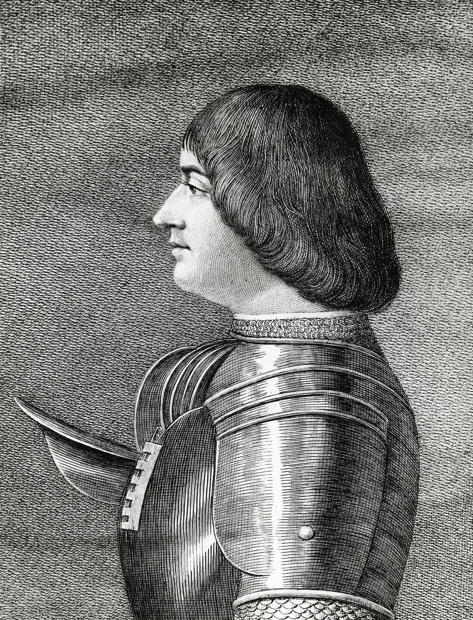 Portrét Ludovica Sforzy, známého jako Il Moro (1452-1508), milánského vévody, rytina od Walter Charles Mills