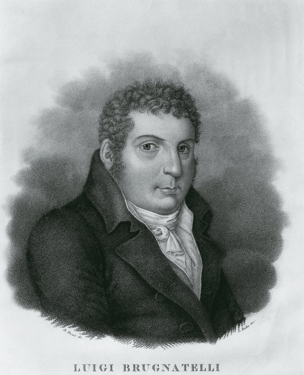 Portrét Luigiho Valentina Brugnatelliho (1761-1818), italského chemika a vynálezce galvanického pokovování, lept Luigi Rados (1773-1840) podle kresby Roberta Focosiho (1806-1862) od Walter Charles Mills