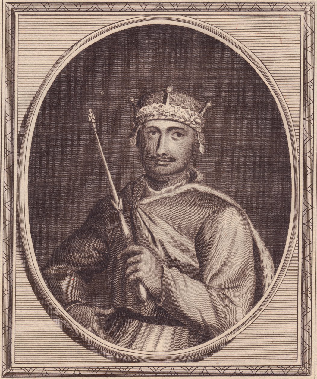 Portrét Williama II z Anglie (1056-1100), také známý jako Rufus, mědirytina od Johna Goldara (1729-1795) od Walter Charles Mills