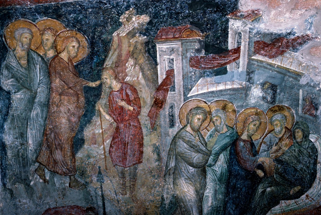 Výjevy z Ježíšova života, freska v kostele Agia Sophia od Walter Charles Mills
