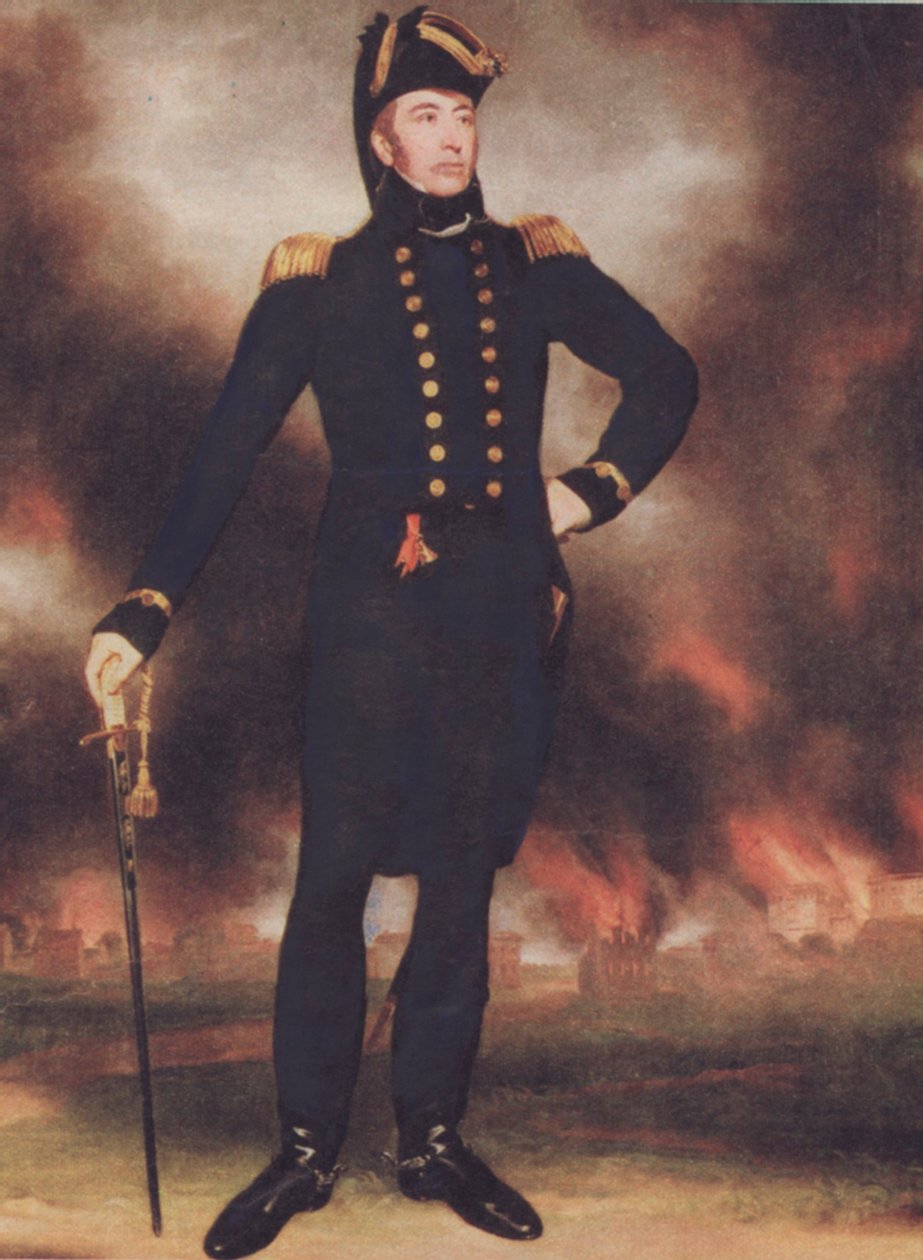 Sir George Cockburn (1772-1853) (barevné lito) od Walter Charles Mills