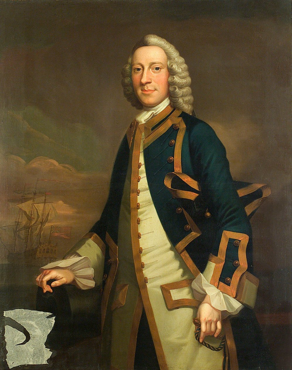 Portrét kapitána, asi 1750 (olej na plátně) od John (attr.to) Wollaston