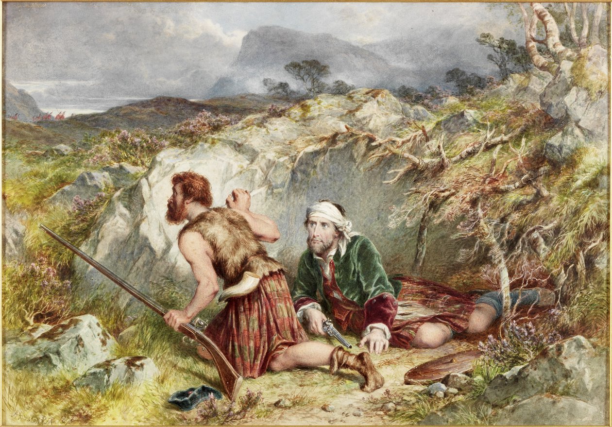 Uprchlíci z Cullodenu (akvarel a barva těla na palubě) od John Adam P. Houston