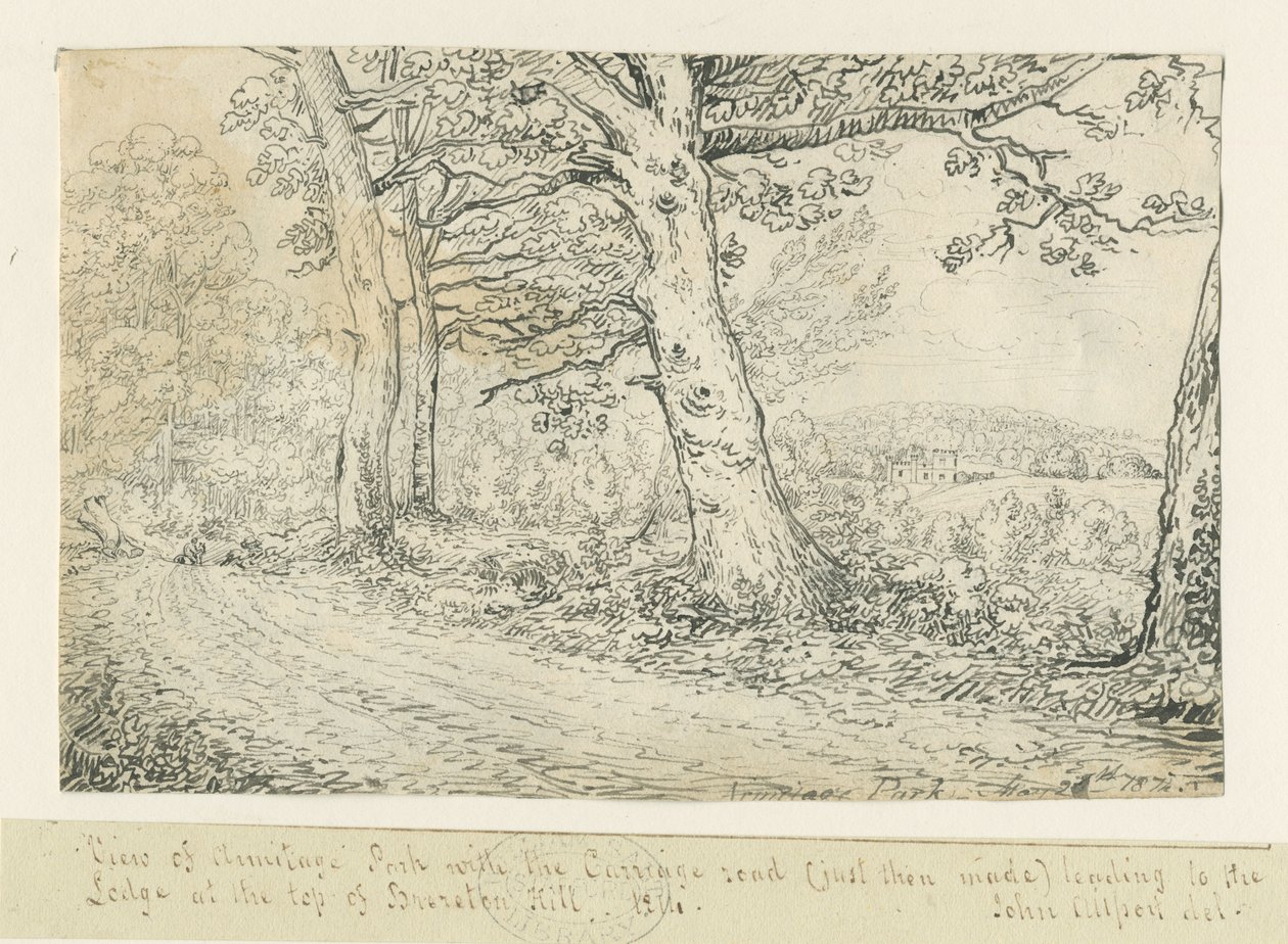 Armitage Park: kresba perem, 1814 od John Allport