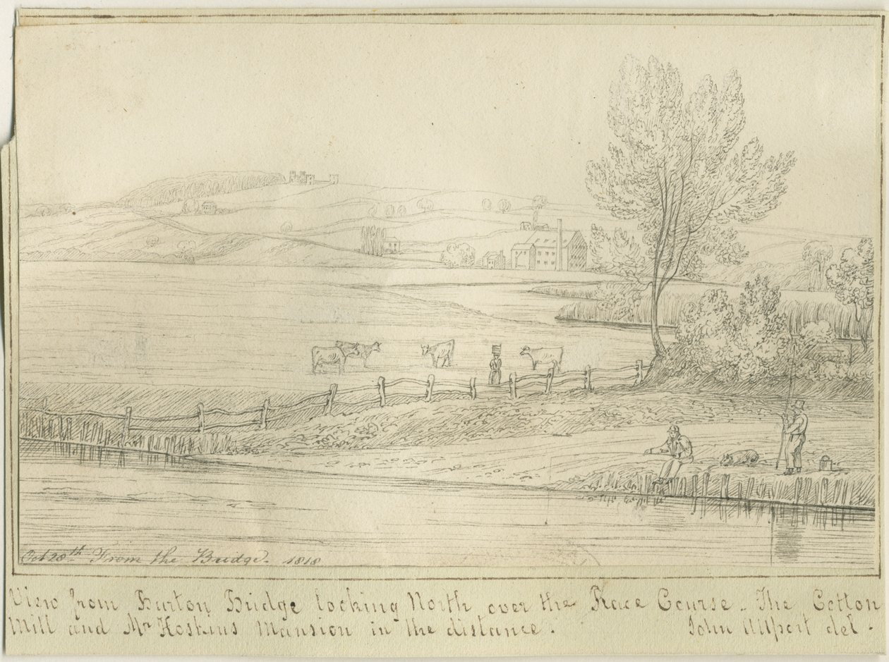 Burton-upon-Trent: kresba perem a tuší, 1818 od John Allport