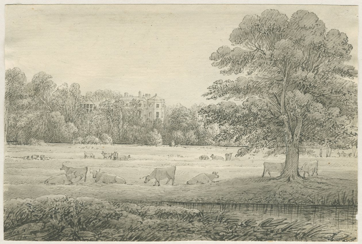 Hagley Hall: perokresba, 4. května 1814 od John Allport