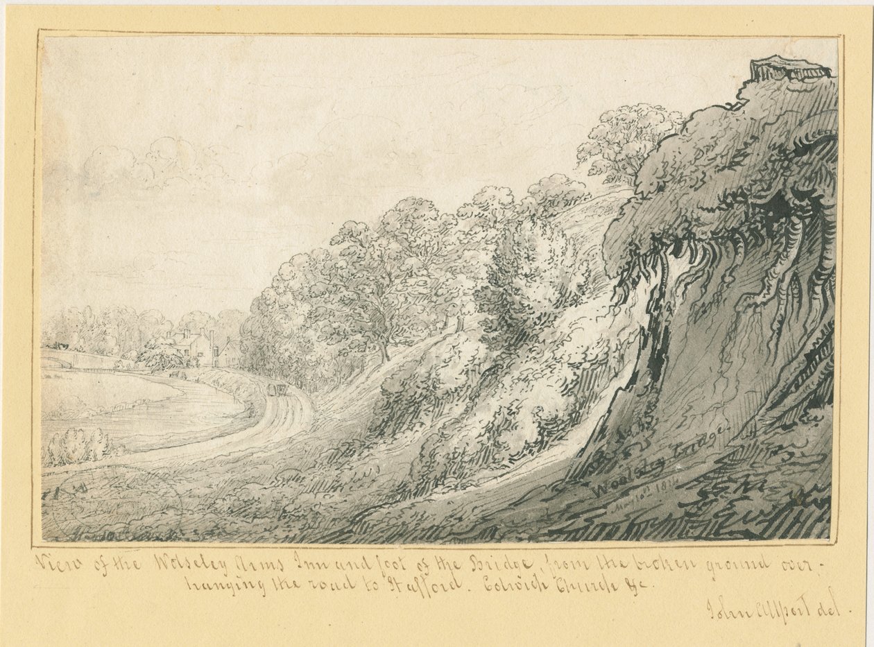 Wolseley - Wolseley Arms Inn: kresba perem, 10. května 1814 od John Allport