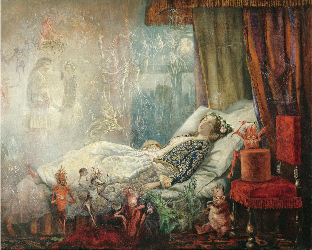 Sen po maskovaném plese od John Anster Fitzgerald