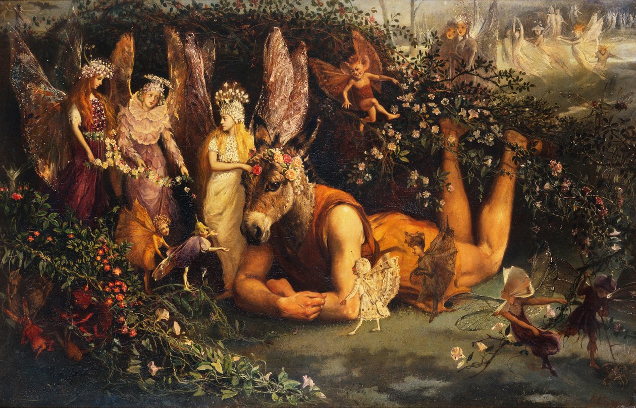 Titania a Bottom, ze Snu noci svatojánské od John Anster Fitzgerald