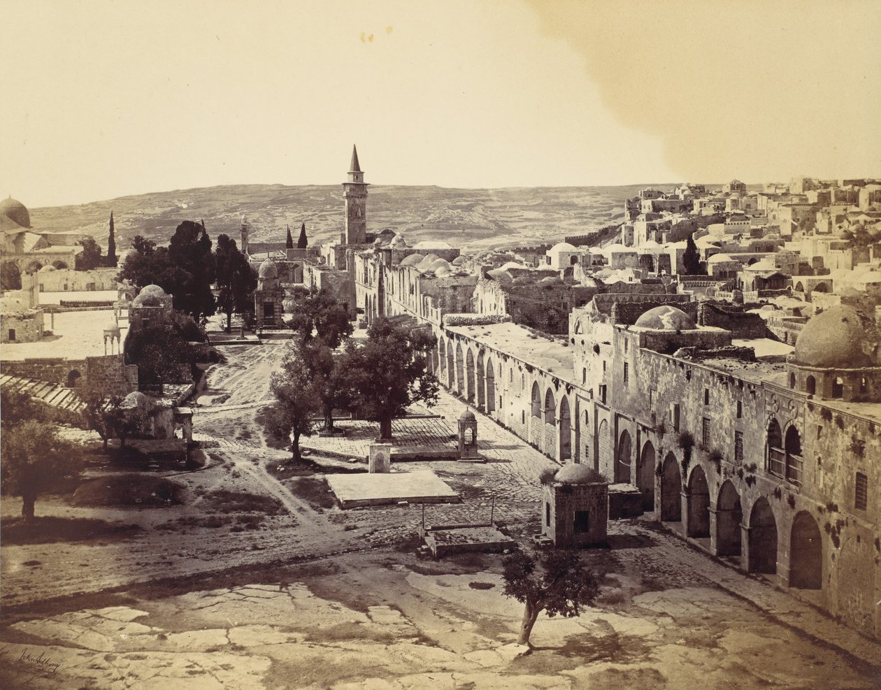 Jeruzalém, dvůr mešity Omar, 1857. od John Anthony