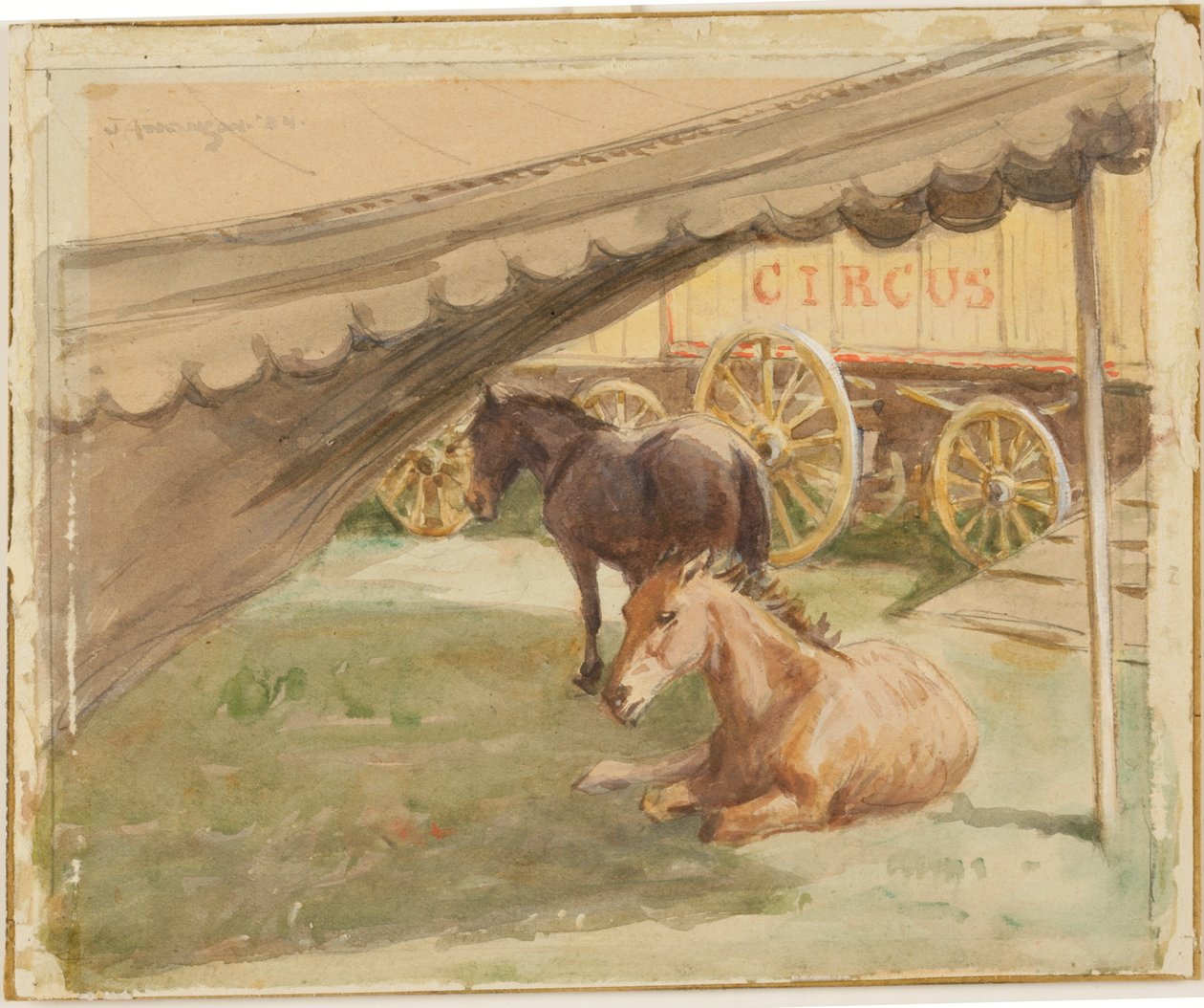 Dva odpočívající koně, 1884 od John Atkinson