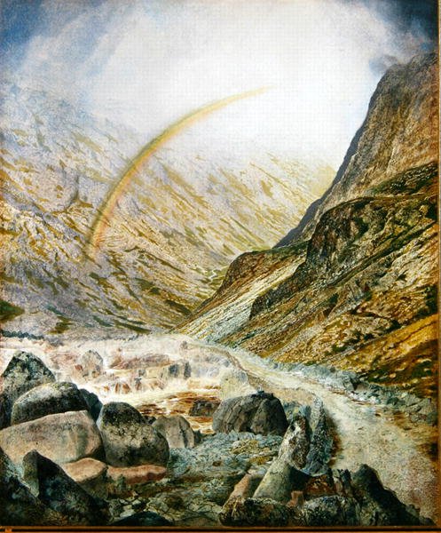 A Mountain Road, Flood Time (Honsiter Series č. 3) 1868 (olej na papíře na plátně) od John Atkinson Grimshaw
