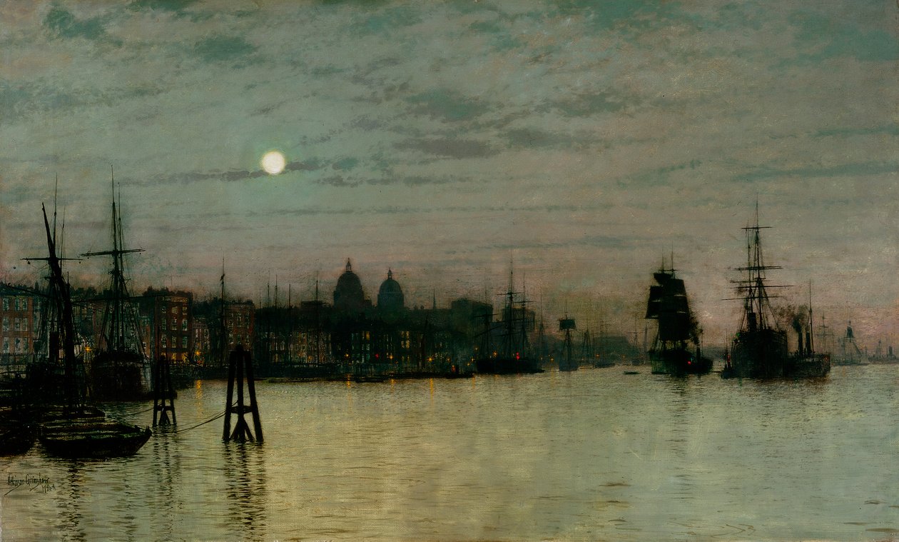Greenwich, Half Tide, 1884 od John Atkinson Grimshaw