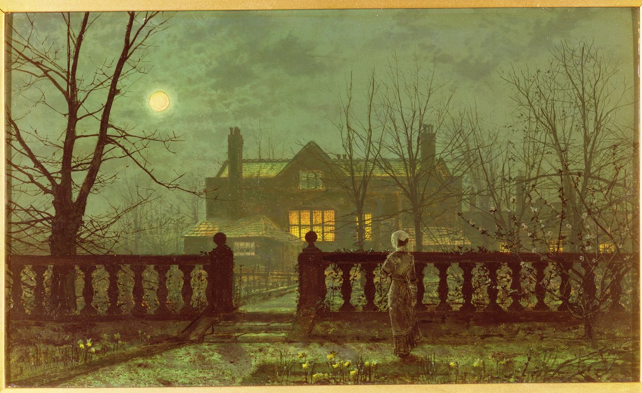 Dáma v zahradě za měsíčního svitu, 1892 od John Atkinson Grimshaw