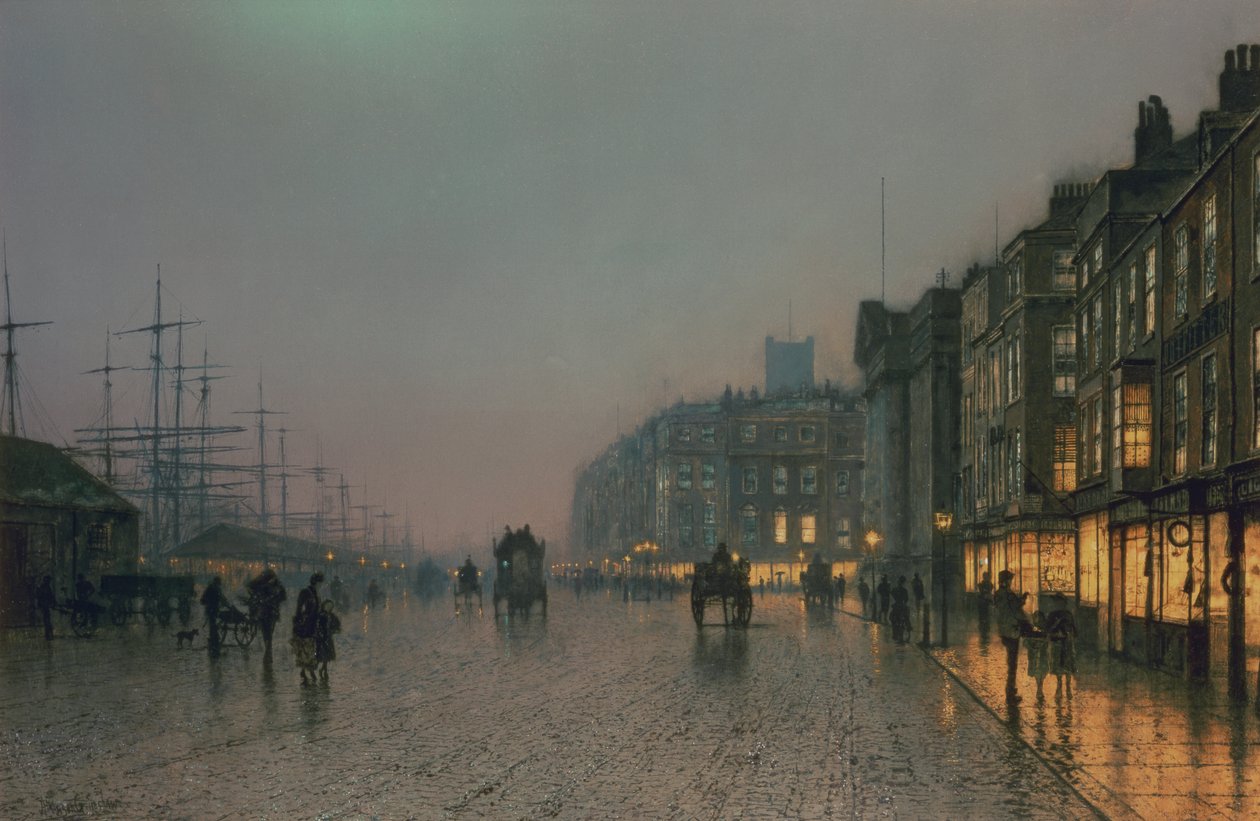 Liverpoolské doky z Wappingu, kolem roku 1870, od John Atkinson Grimshaw