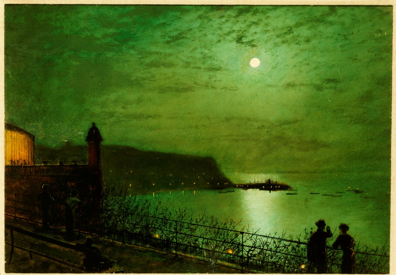 Scarborough by Moonlight ze schodů Grand Hotelu od John Atkinson Grimshaw