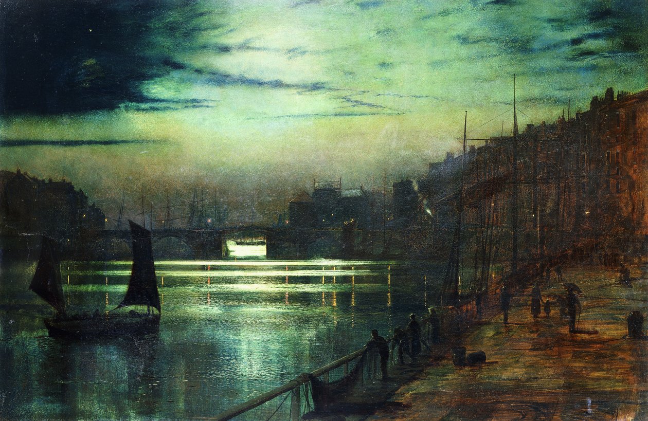 Světla přístavu, Whitby, od John Atkinson Grimshaw