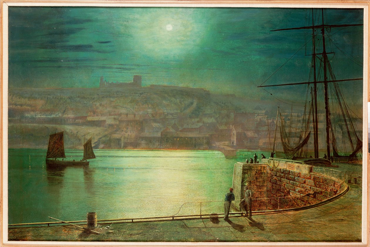Whitby Harbour by Moonlight, 1870 od John Atkinson Grimshaw