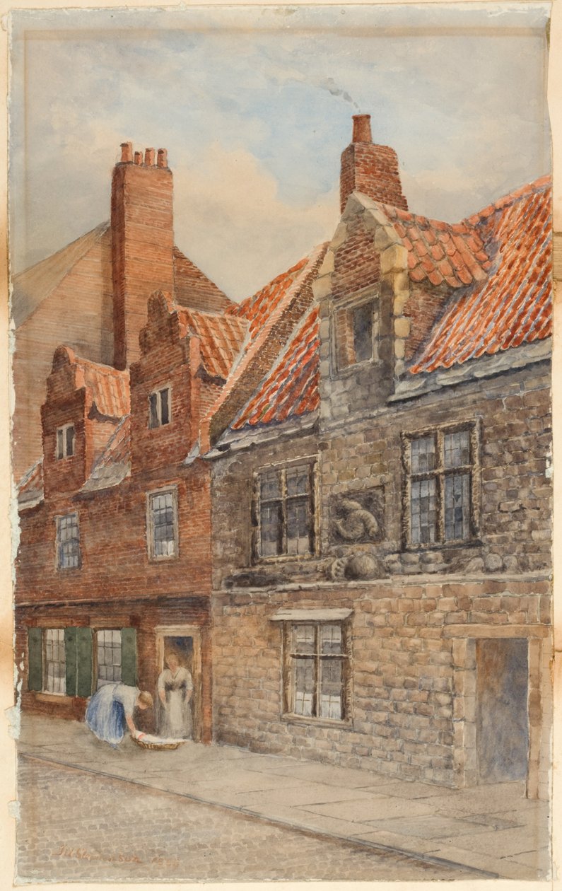 The Dolphin House, Low Friar Street, Newcastle upon Tyne (barva těla, tužka a wc na papíře) od John Atlantic Stephenson