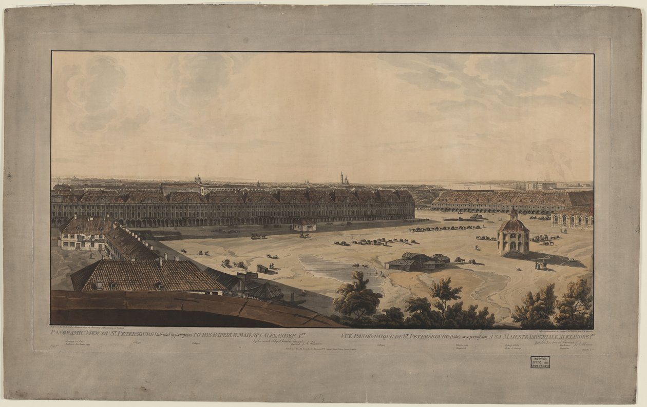 Panoramatický pohled na Petrohrad, mezi 1805 a 1807 od John Augustus Atkinson