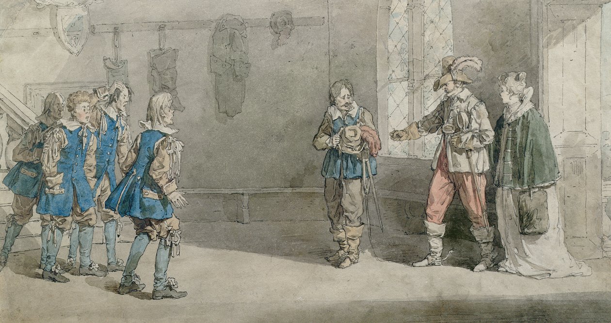 Petruchio, Katarina a služebnictvo ve scéně z 