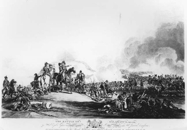 Bitva u Salamance, 22. července 1812, vyryl G. Lewis, 1813 od John Augustus after Atkinson