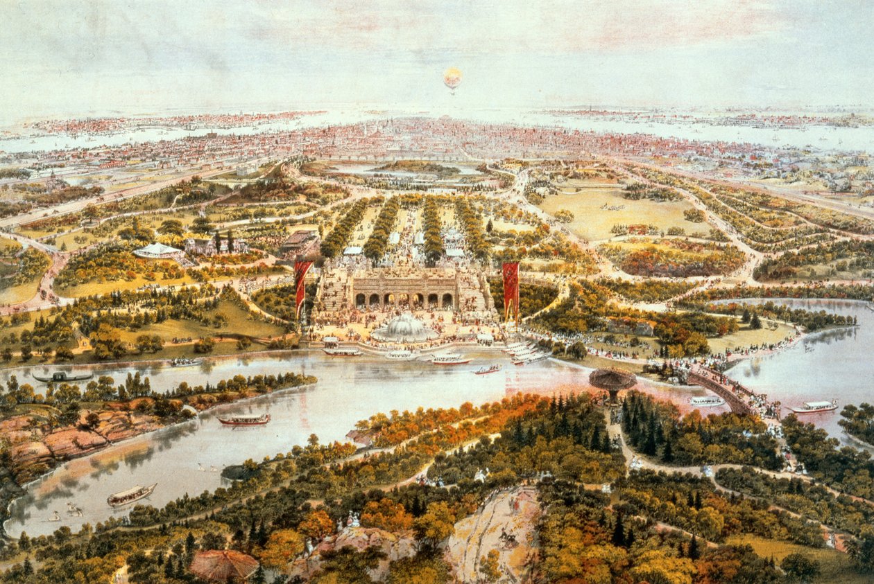 Central Park, léto, pohled na jih, 1865 od John Bachmann