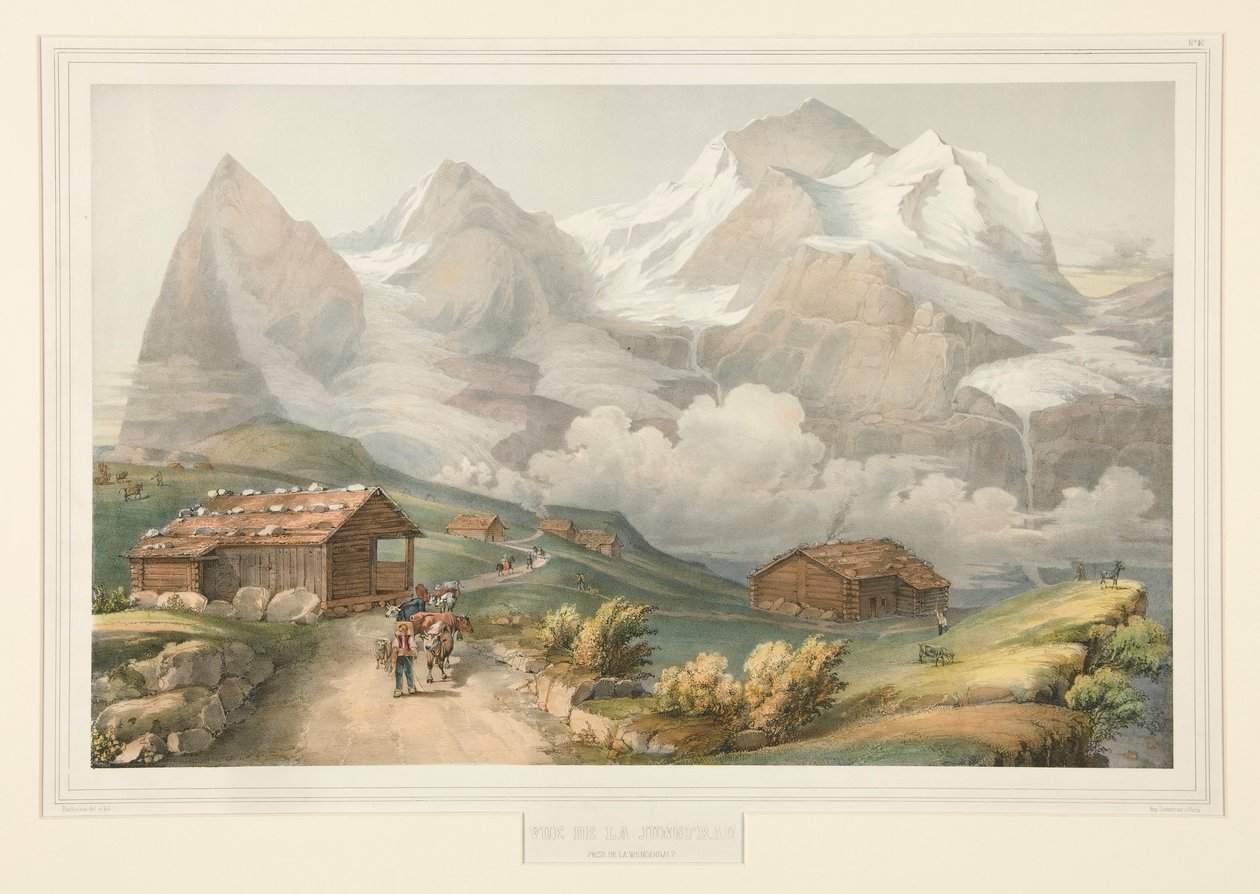 Pohled na Jungfrau z Wengernalp od John Bachmann