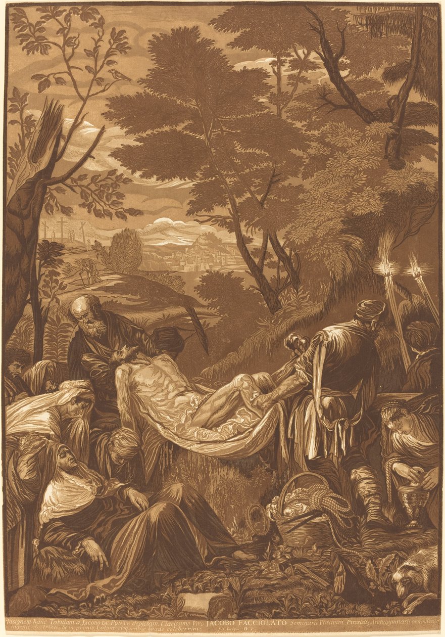 Pohřeb od John Baptist Jackson after Jacopo Bassano