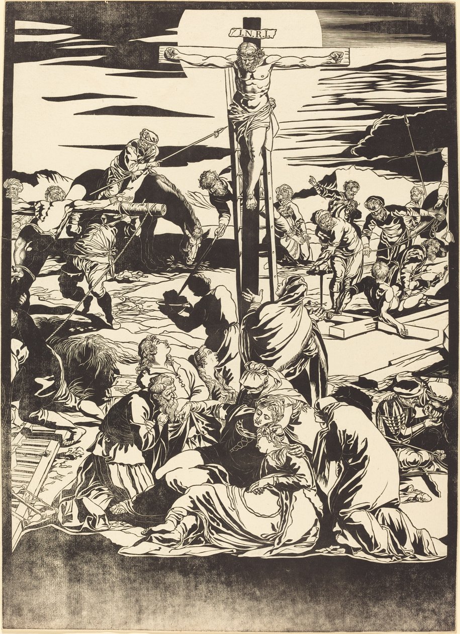 Ukřižování [střední deska] od John Baptist Jackson after Jacopo Tintoretto