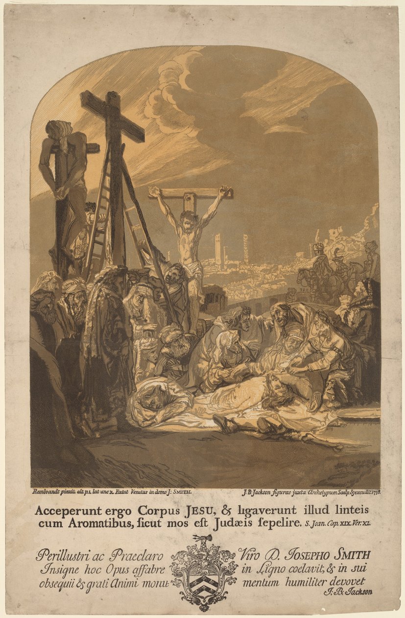 Sestup z Kříže od John Baptist Jackson, after Rembrandt van Rijn