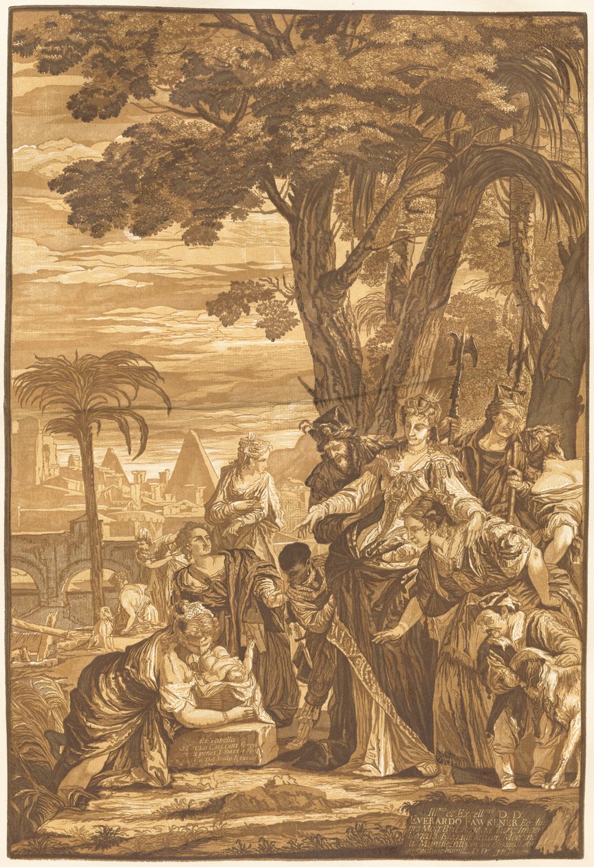 Nalezení Mojžíše od John Baptist Jackson after Veronese