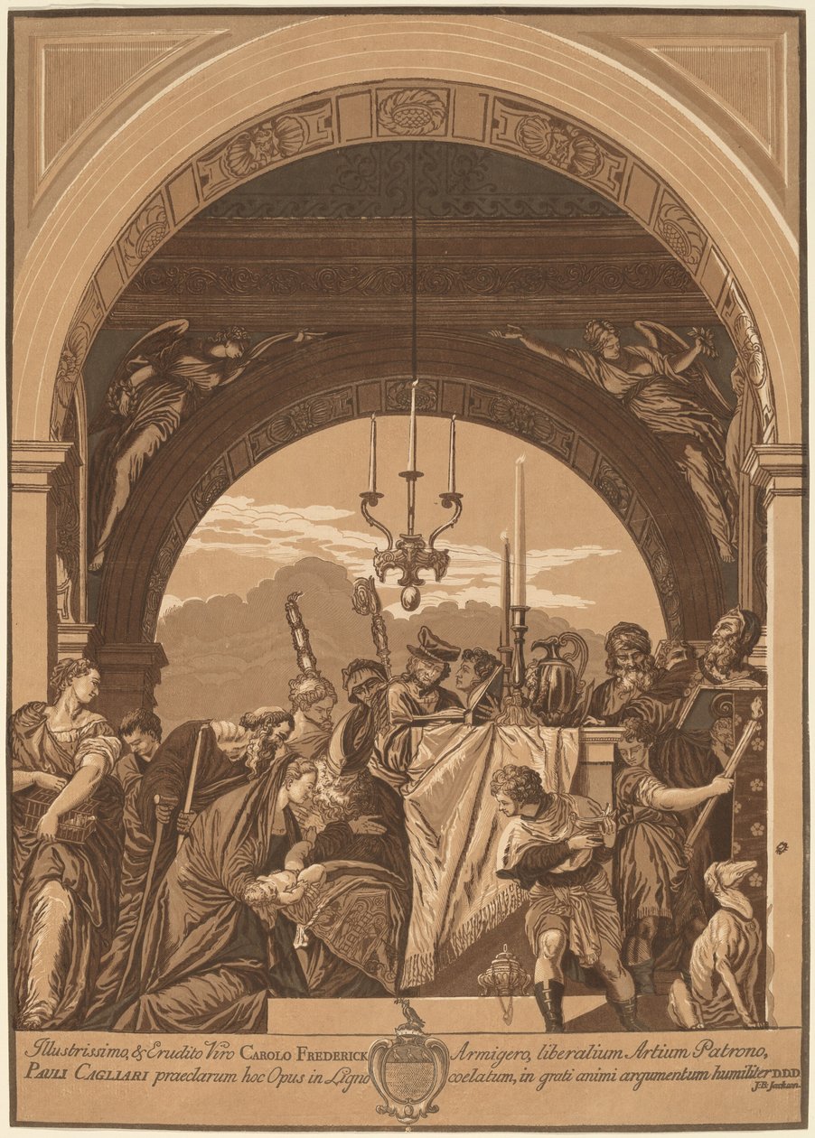 Prezentace v chrámu od John Baptist Jackson, after Veronese