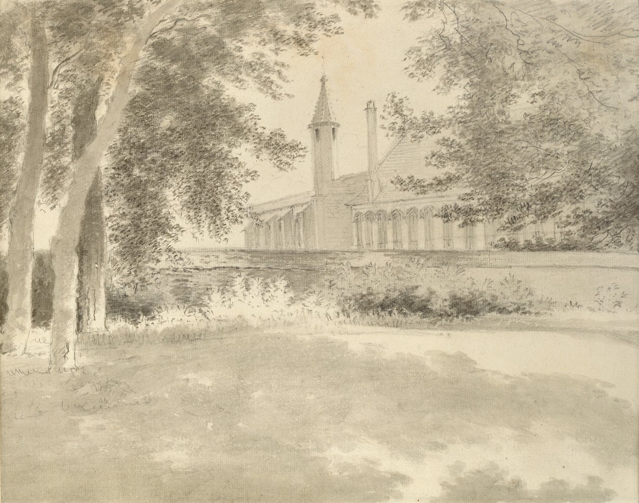 Balliolská kaple a knihovna z háje, 2. srpna 1783 od John Baptist Malchair