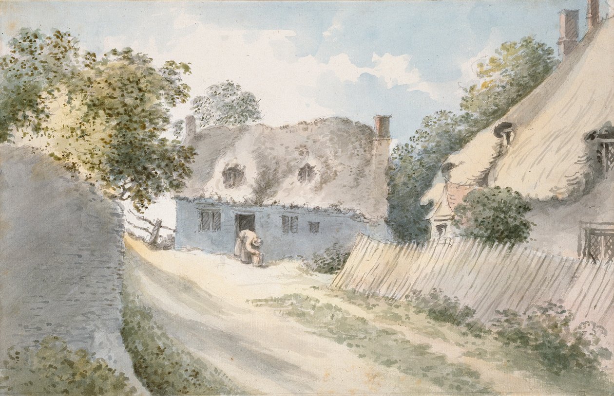 Chalupy ve vesnické ulici, 18. století od John Baptist Malchair