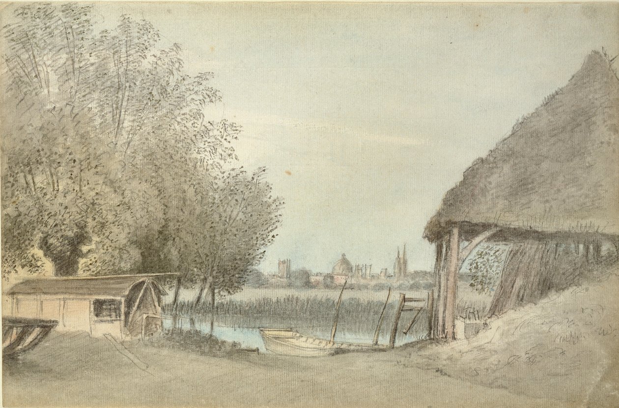 Ferry Hinksey, poblíž Oxfordu, 15. června 1789 od John Baptist Malchair