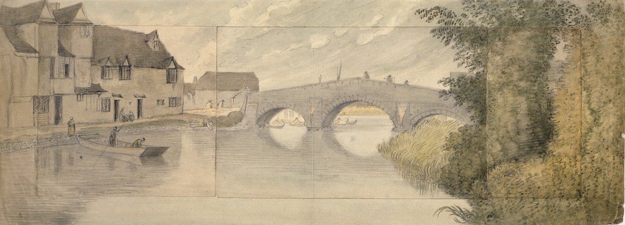 Hythe Bridge, Oxford, 1789 od John Baptist Malchair