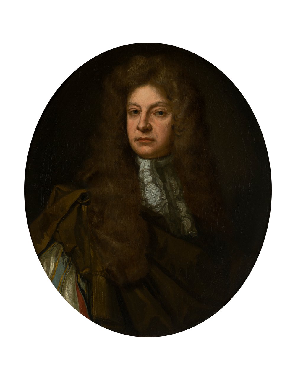 Polodlouhý portrét Adama Urquharta s krajkou Jabot (olej na plátně) od John Baptist de (circle of) Medina