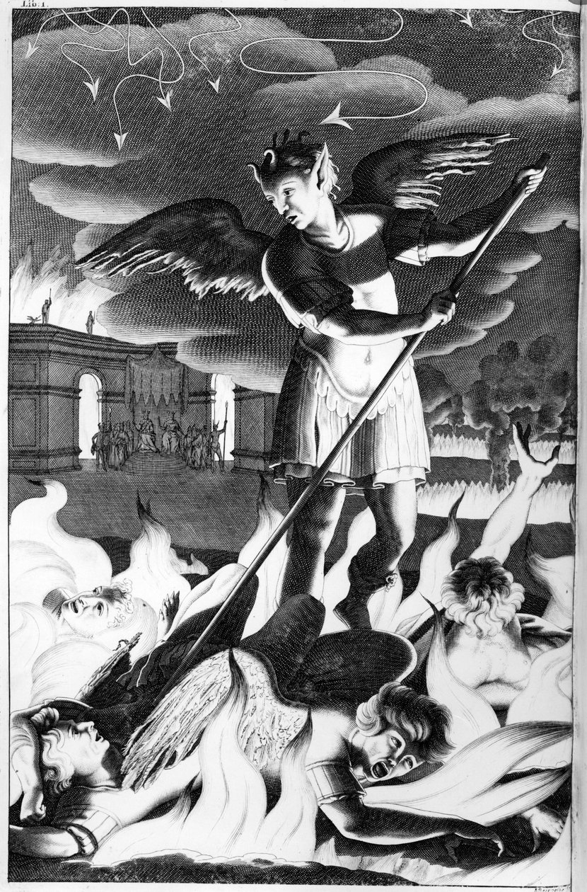 Satan, ilustrace z ‚Paradise Lost‘ od Johna Miltona, čtvrté vydání 1688 od John Baptist de Medina