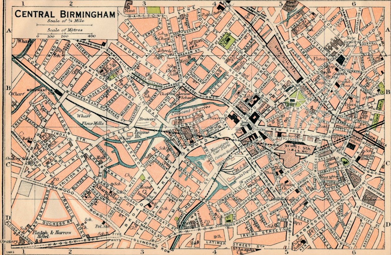 Centrální Birmingham, 20. století od John Bartholomew