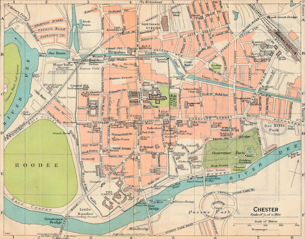 Chester, c20. století od John Bartholomew