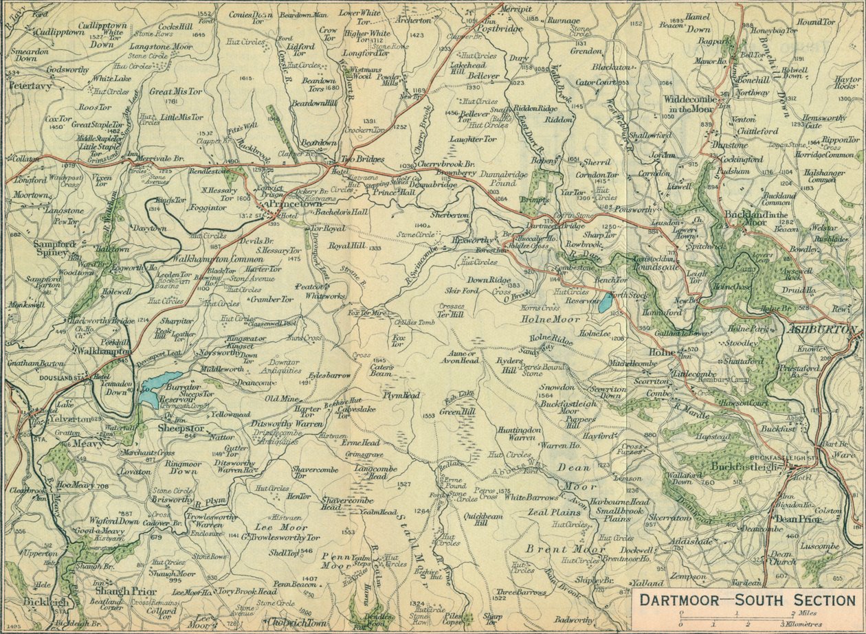 Dartmoor – jižní část, c20. století od John Bartholomew