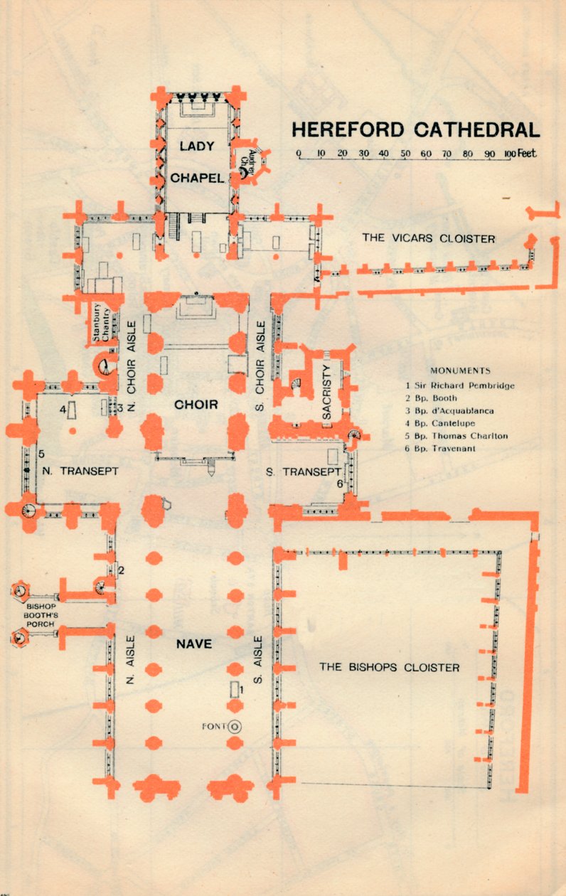 Herefordská katedrála, c20. století od John Bartholomew