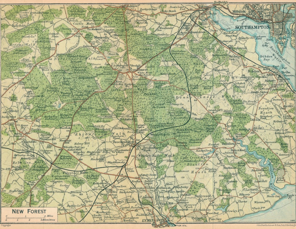 New Forest, c20. století od John Bartholomew