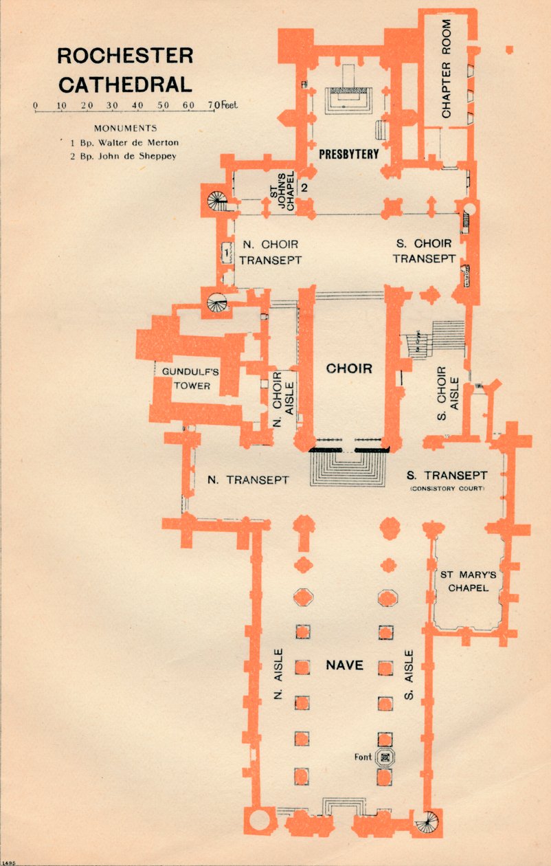 Rochesterská katedrála, c20. století od John Bartholomew