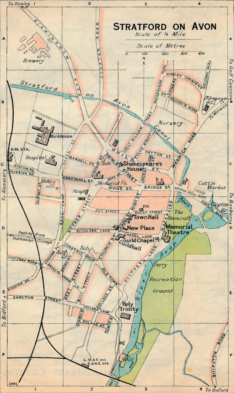 Stratford na Avonu, 20. století od John Bartholomew