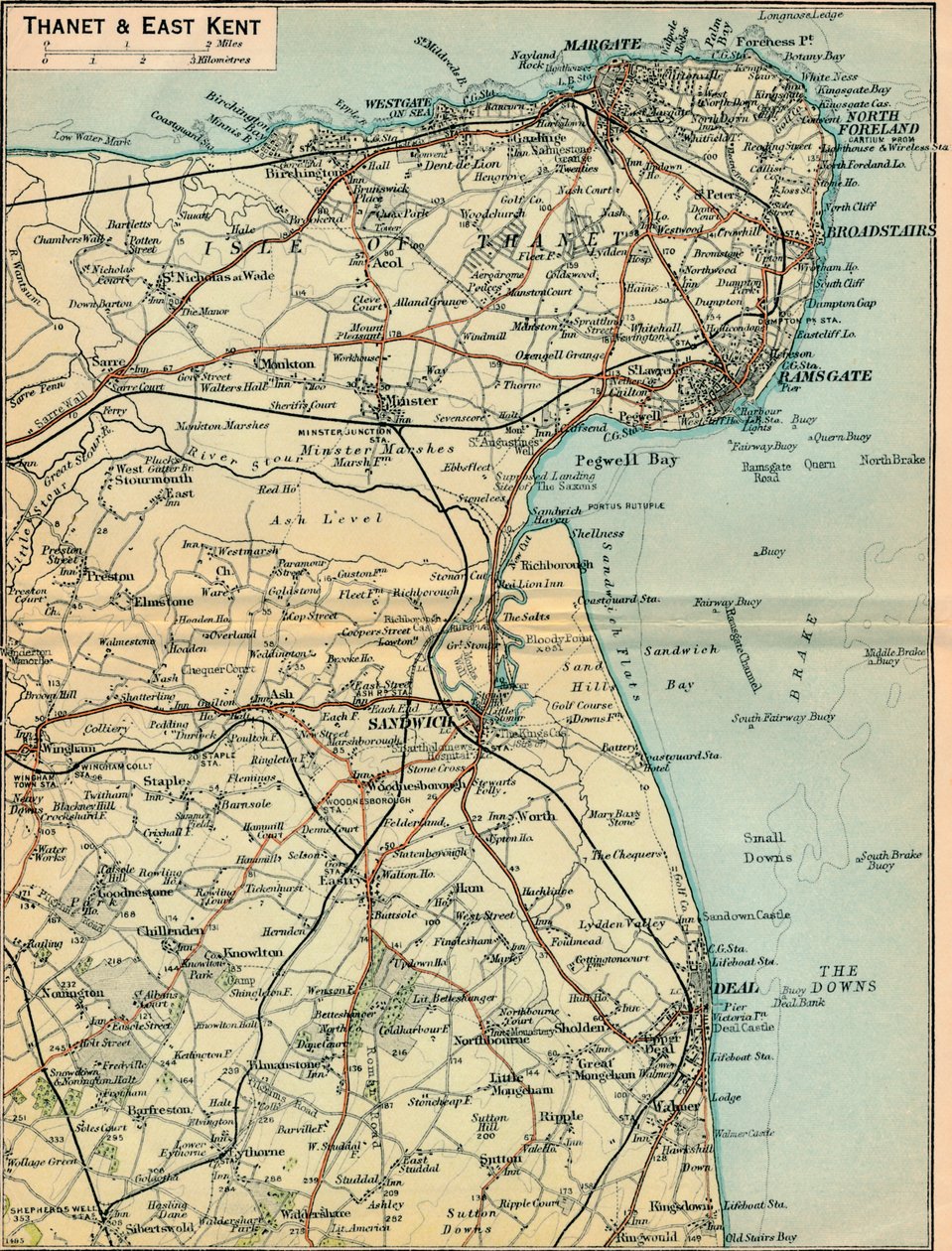 Thanet a East Kent, c20. století od John Bartholomew