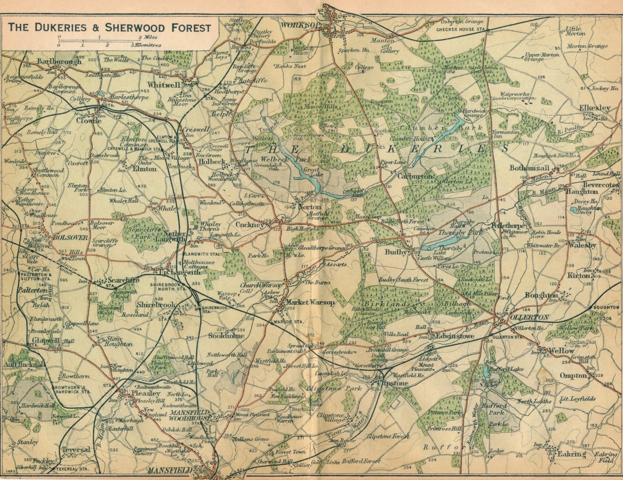 The Dukeries & Sherwood Forest, 20. století od John Bartholomew