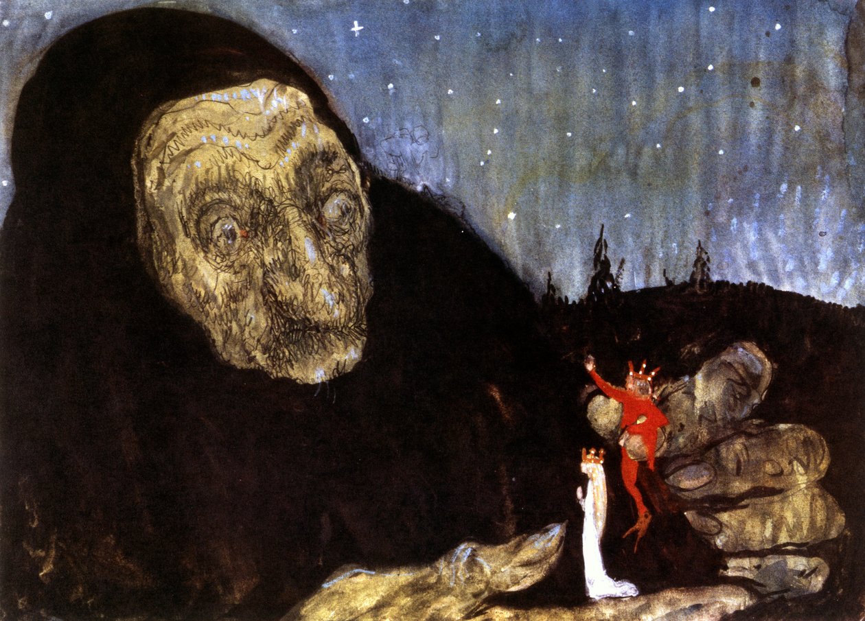 Čarodějka a královské děti, 1909 od John Bauer