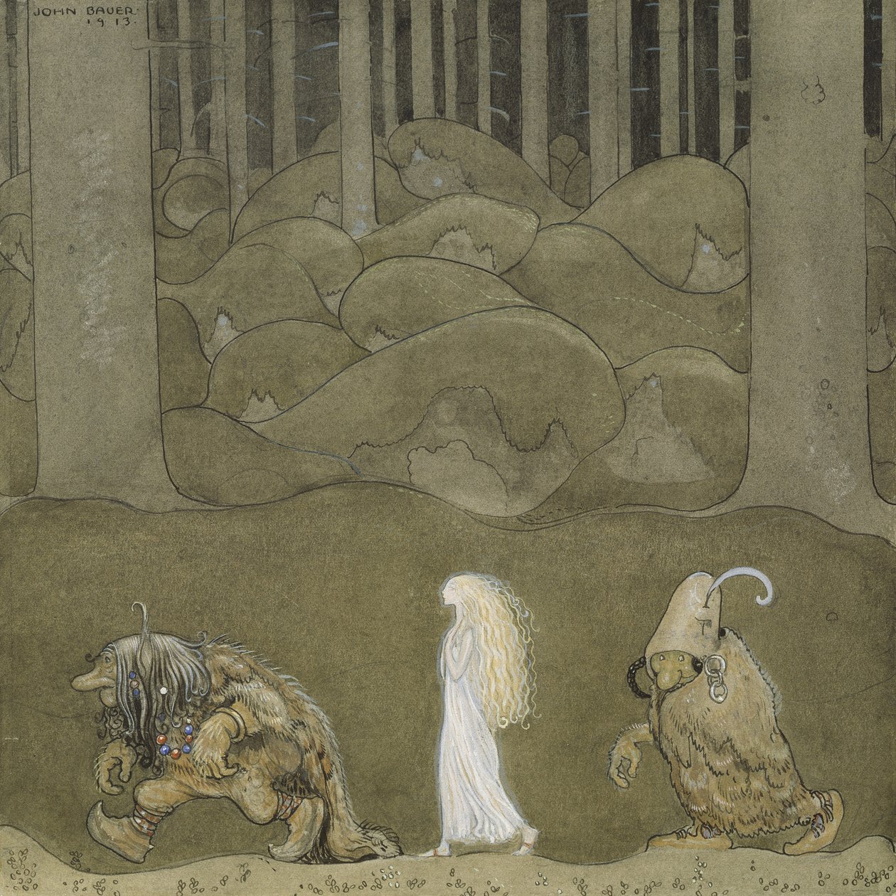 Princezna a trollové od John Bauer